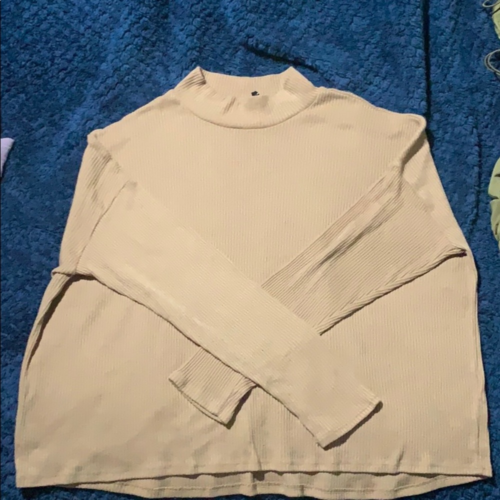Cropped mock neck long sleeve
